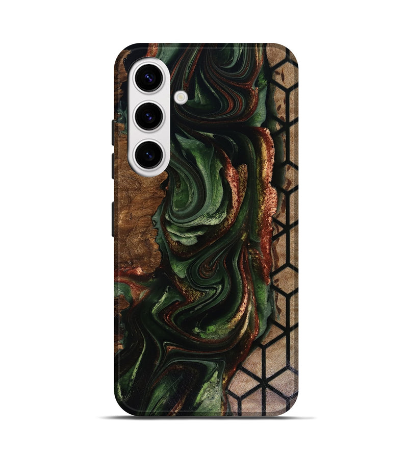 Galaxy S25 Wood Live Edge Phone Case - Corina (Green, 817947)