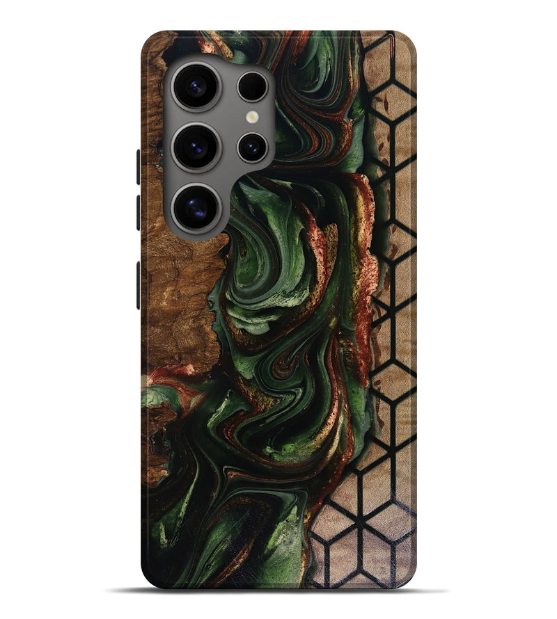 Galaxy S25 Ultra Wood Live Edge Phone Case - Corina (Green, 817947)