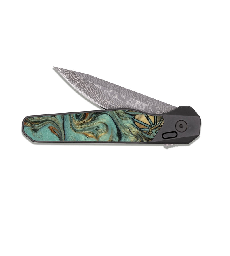 EDC Dark Damascus Wood Pocket Knife - Bruno (Pattern, 817958)