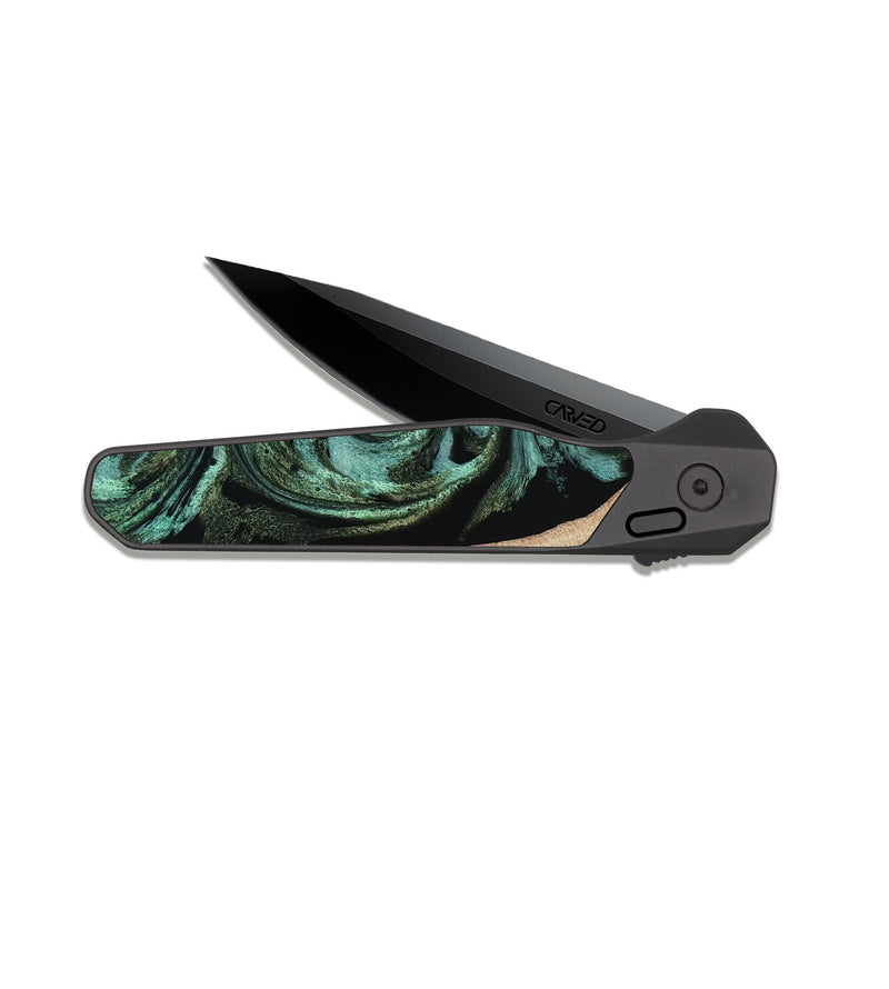 EDC Dark Slate Wood Pocket Knife - Violeta (Green, 817961)