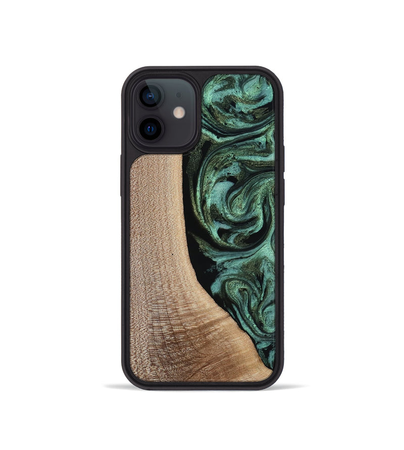 iPhone 12 mini Wood Phone Case - Violeta (Green, 817961)