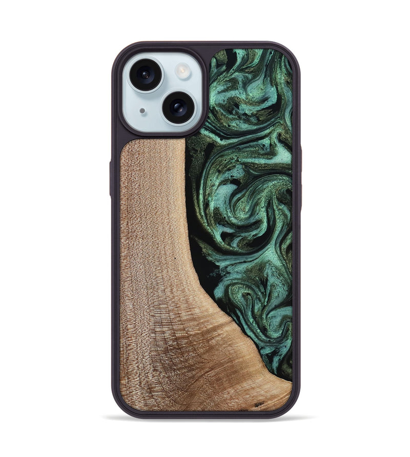 iPhone 15 Wood Phone Case - Violeta (Green, 817961)