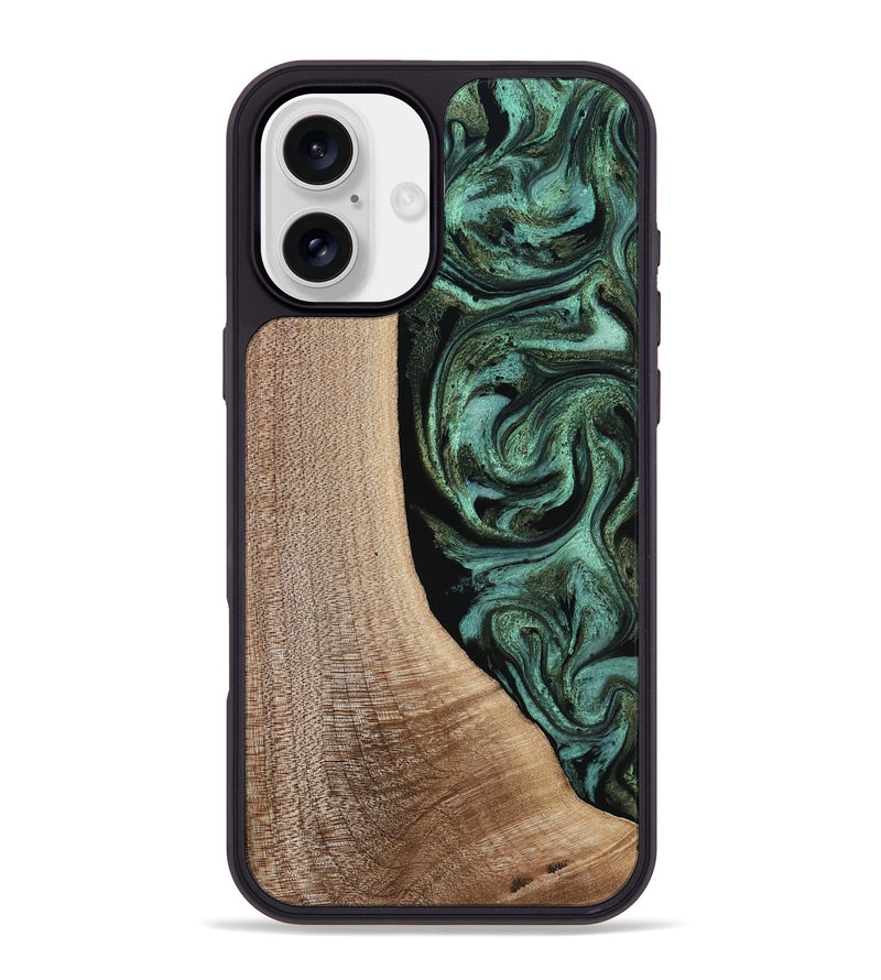 iPhone 16 Plus Wood Phone Case - Violeta (Green, 817961)