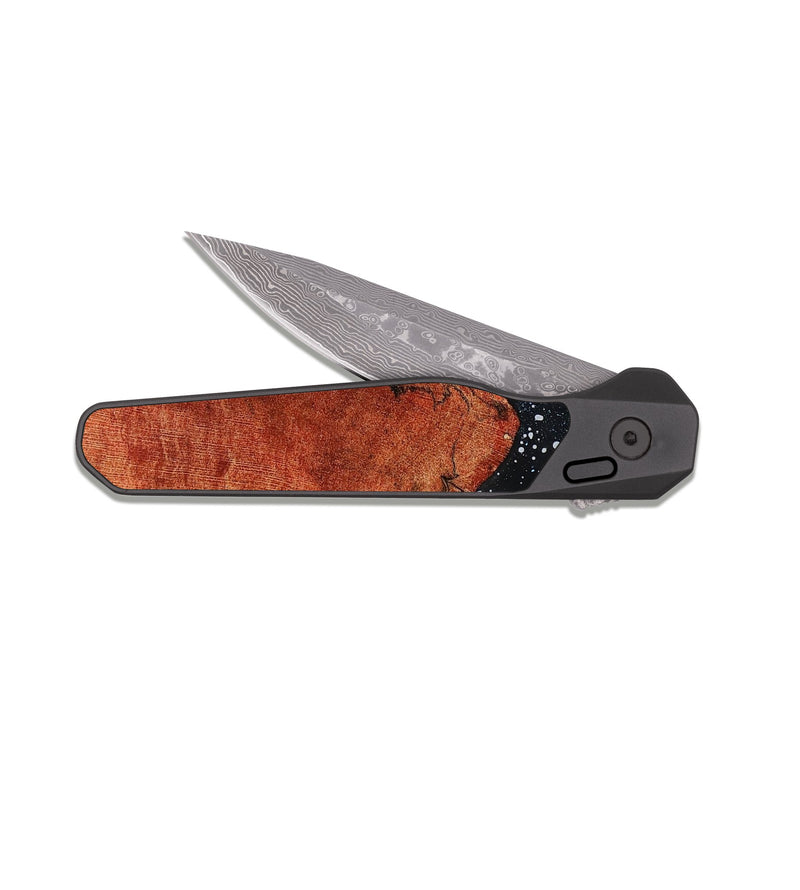 EDC Dark Damascus Wood Pocket Knife - Barbra (Cosmos, 817978)