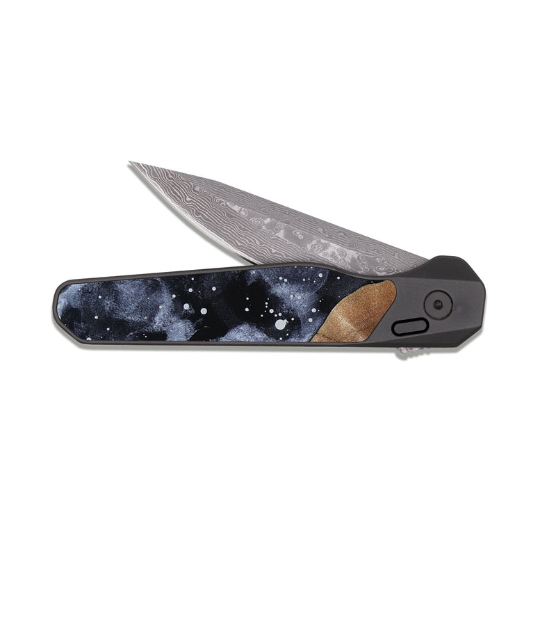 EDC Dark Damascus Wood Pocket Knife - Andria (Cosmos, 817988)
