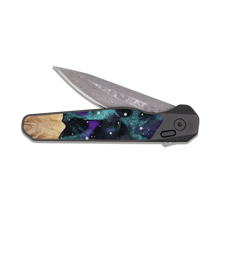 EDC Dark Damascus Wood Pocket Knife - Keagan (Cosmos, 817994)
