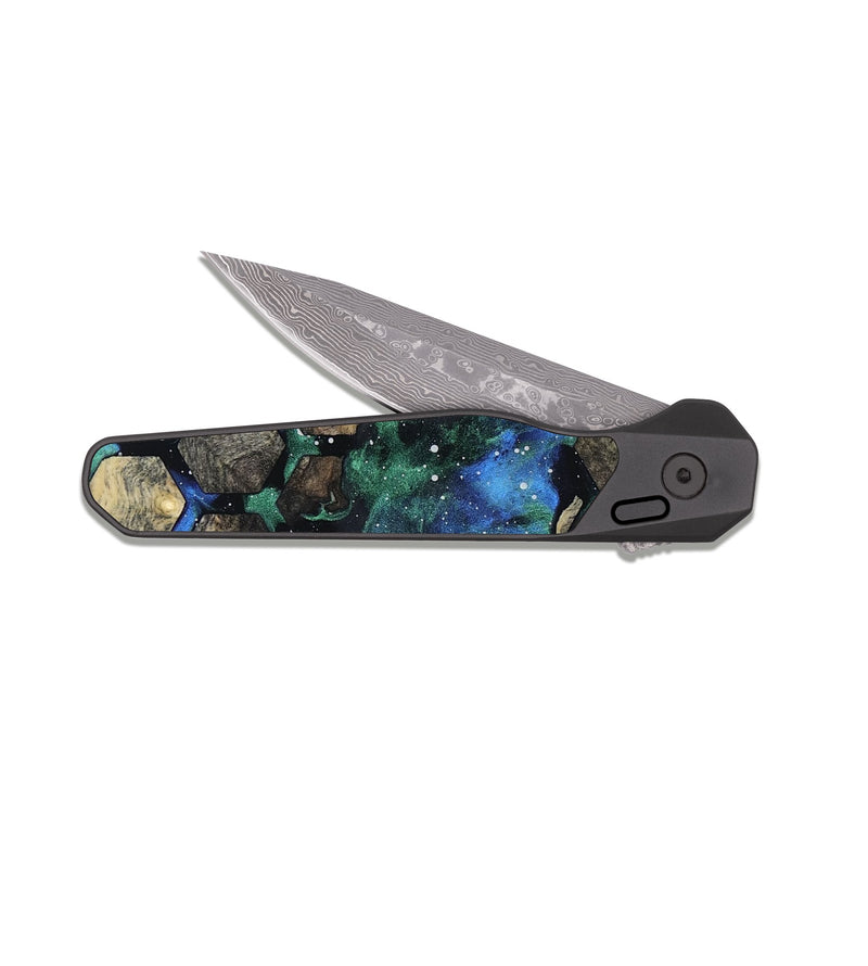 EDC Dark Damascus Wood Pocket Knife - Noelia (Cosmos, 817999)