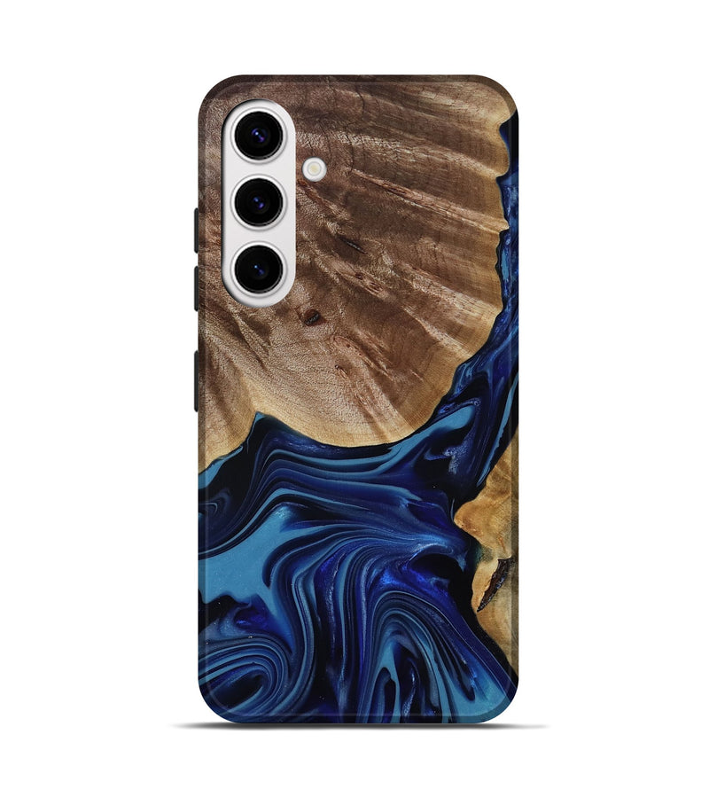 Galaxy S25 Wood Live Edge Phone Case - Melvina (Blue, 818001)