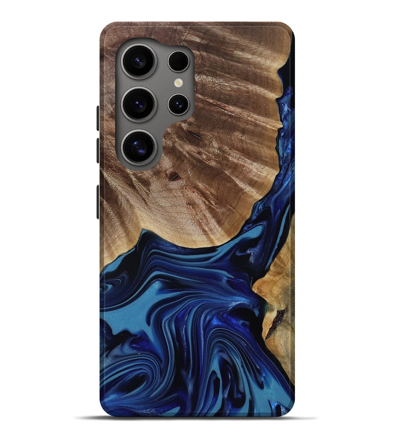Galaxy S25 Ultra Wood Live Edge Phone Case - Melvina (Blue, 818001)