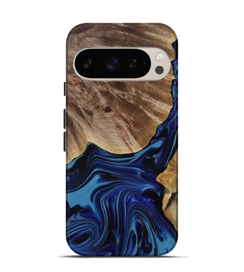 Pixel 10 Pro Wood Live Edge Phone Case - Melvina (Blue, 818001)