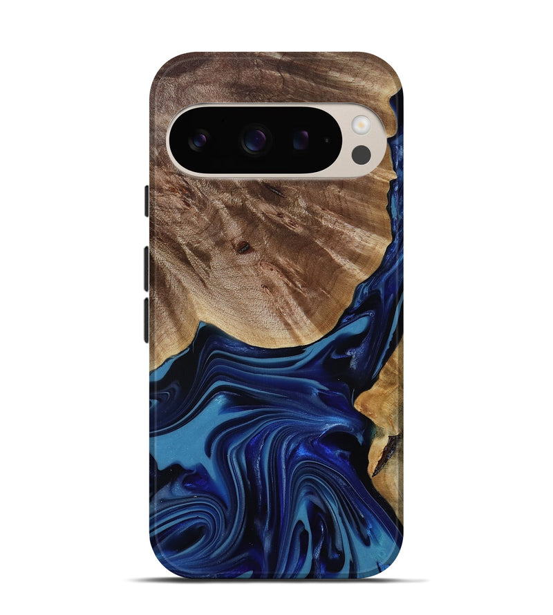 Pixel 9 Wood Live Edge Phone Case - Melvina (Blue, 818001)