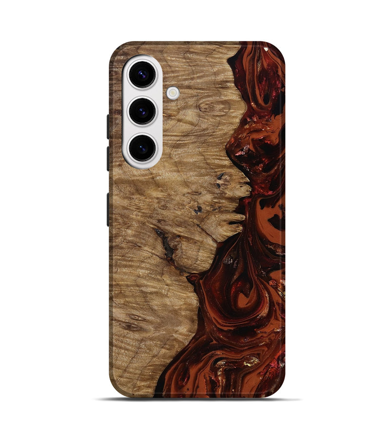 Galaxy S25 Wood Live Edge Phone Case - Yandel (Red, 818002)