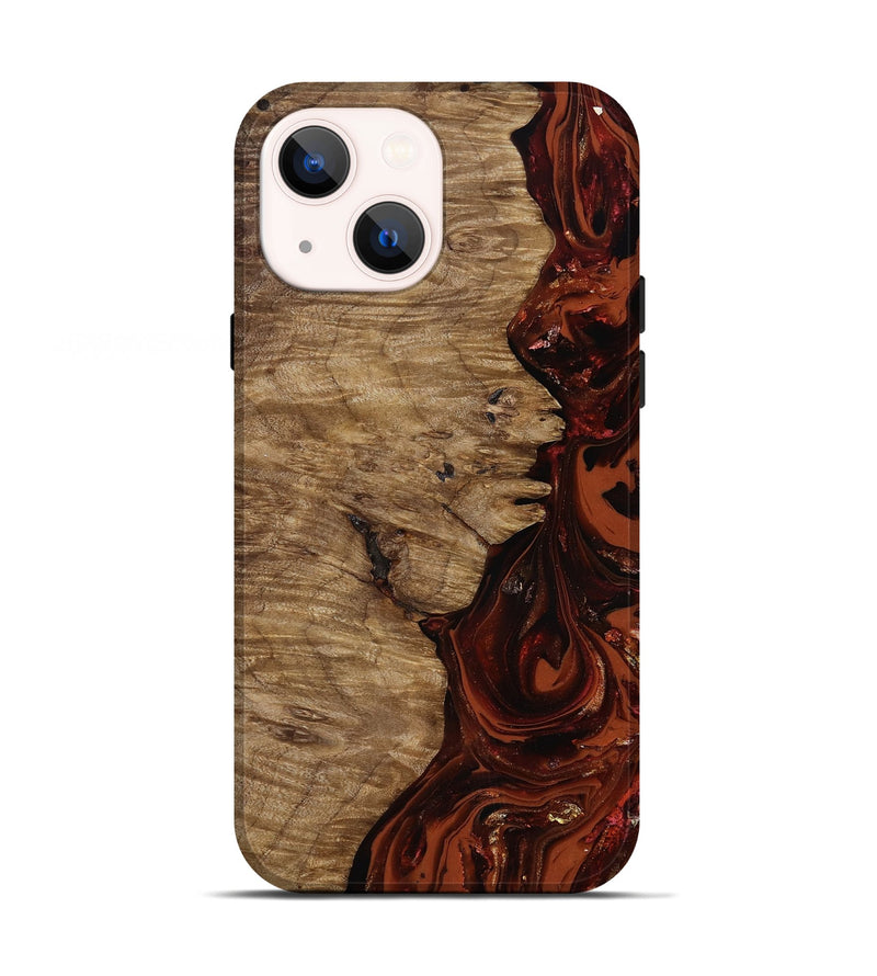 iPhone 13 Wood Live Edge Phone Case - Yandel (Red, 818002)