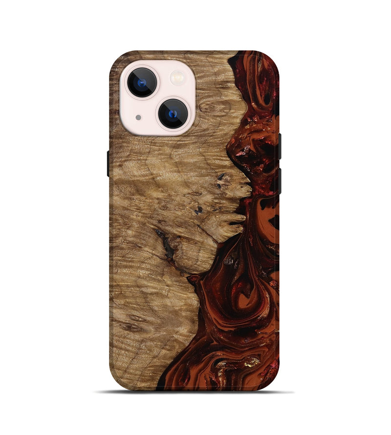 iPhone 13 mini Wood Live Edge Phone Case - Yandel (Red, 818002)
