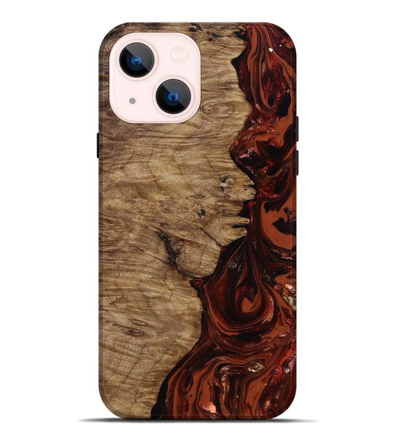 iPhone 14 Plus Wood Live Edge Phone Case - Yandel (Red, 818002)