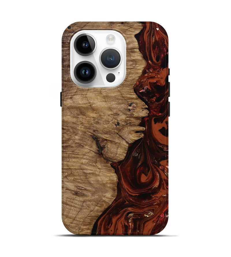 iPhone 15 Pro Wood Live Edge Phone Case - Yandel (Red, 818002)