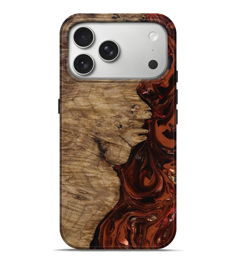 iPhone 17 Pro Max Wood Live Edge Phone Case - Yandel (Red, 818002)