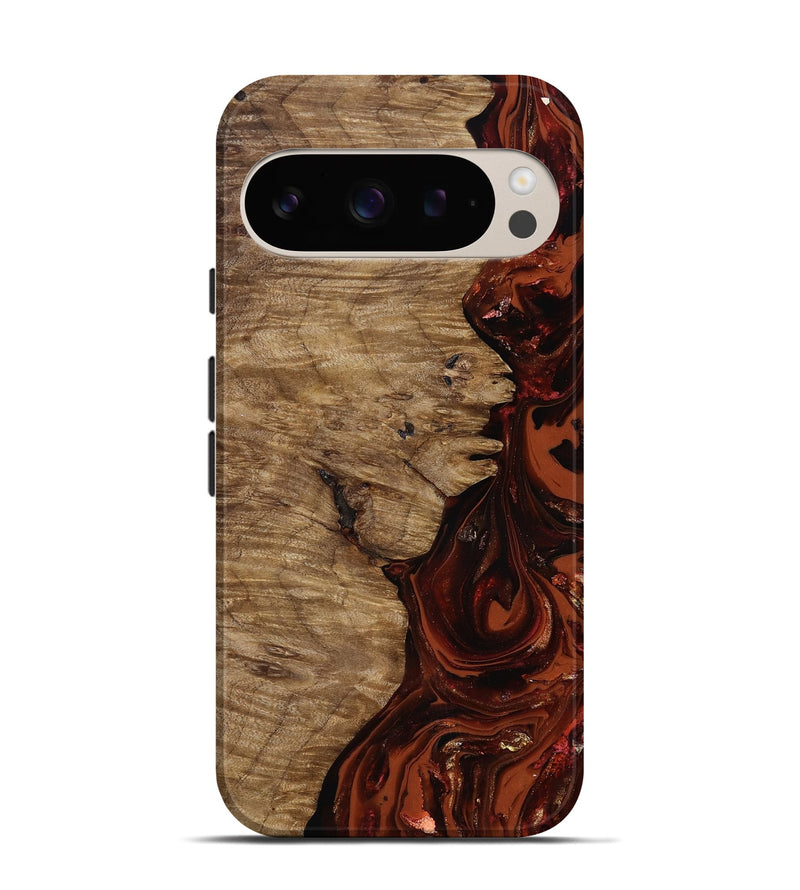 Pixel 9 Wood Live Edge Phone Case - Yandel (Red, 818002)