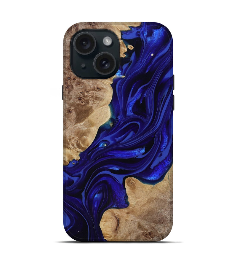 iPhone 15 Wood Live Edge Phone Case - Ernst (Purple, 818004)