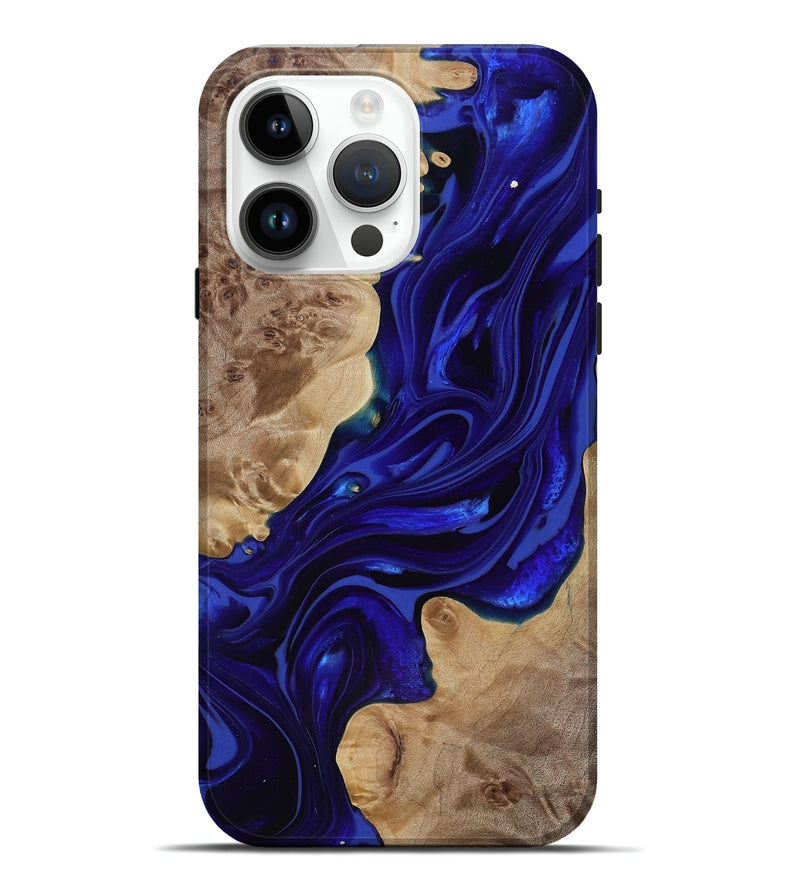 iPhone 15 Pro Max Wood Live Edge Phone Case - Ernst (Purple, 818004)