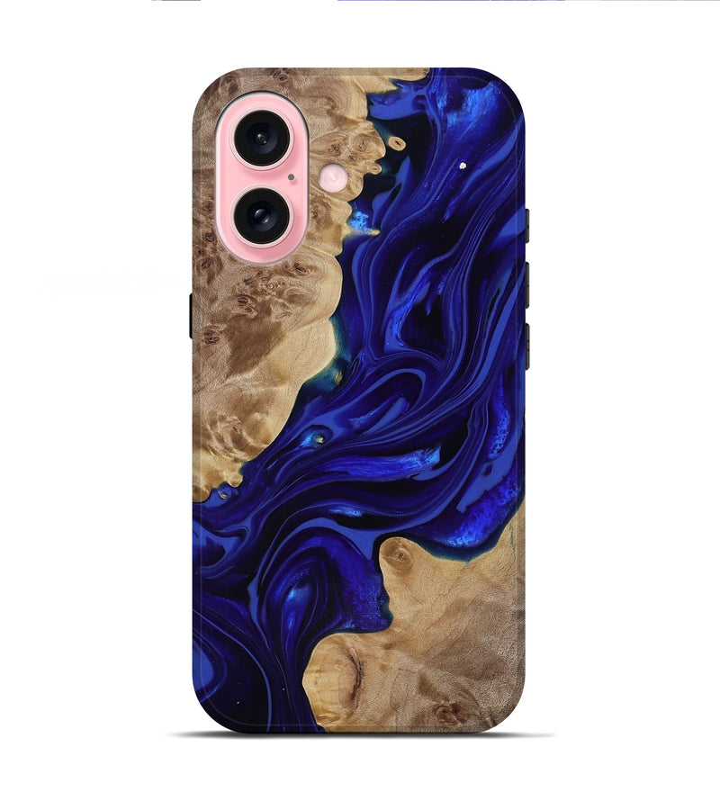 iPhone 16 Wood Live Edge Phone Case - Ernst (Purple, 818004)