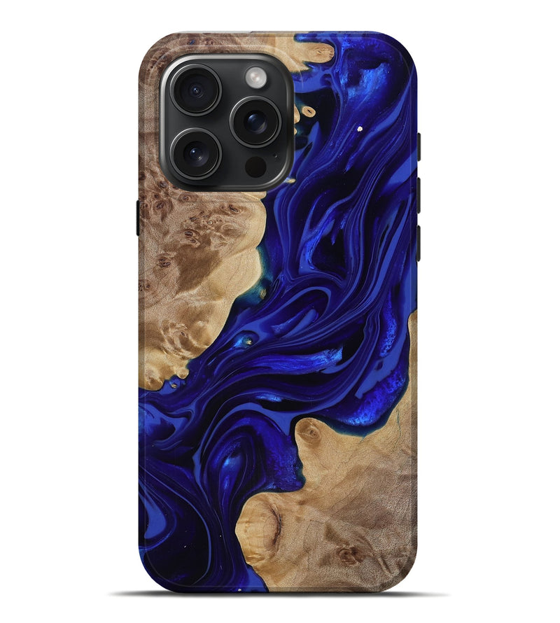 iPhone 16 Pro Max Wood Live Edge Phone Case - Ernst (Purple, 818004)