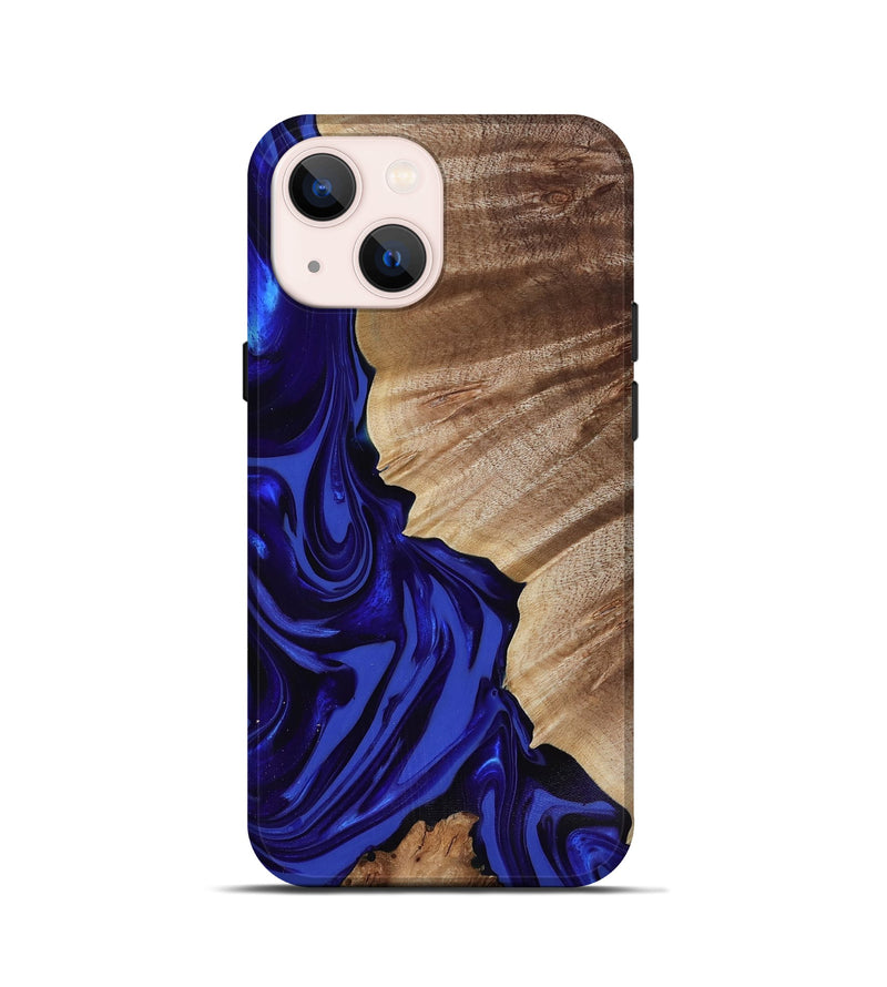 iPhone 13 mini Wood Live Edge Phone Case - Fate (Blue, 818005)