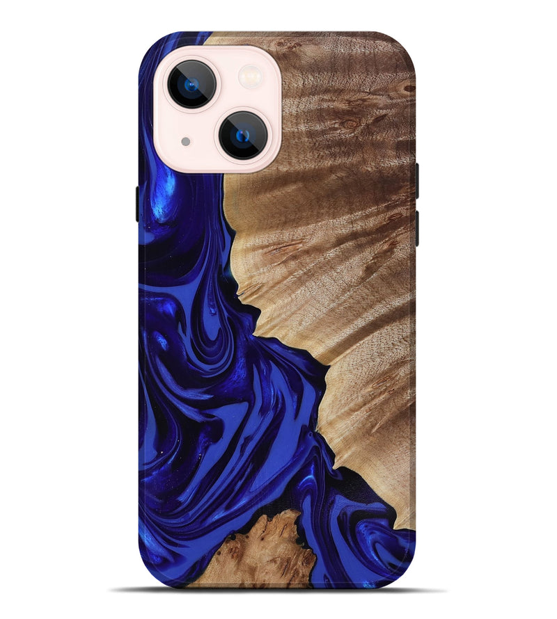 iPhone 14 Plus Wood Live Edge Phone Case - Fate (Blue, 818005)