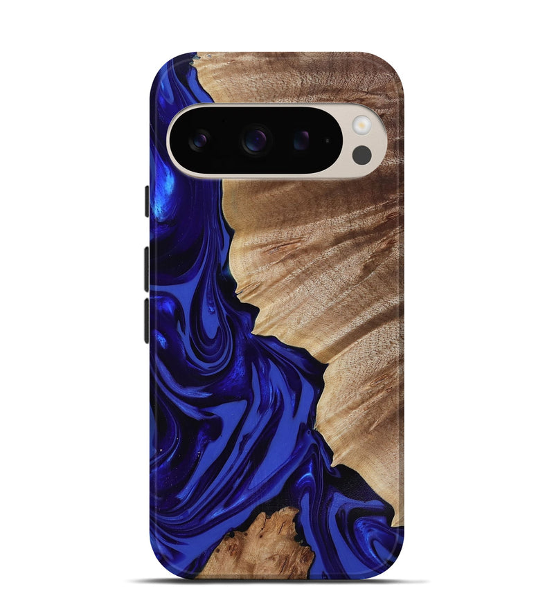 Pixel 9 Pro Wood Live Edge Phone Case - Fate (Blue, 818005)