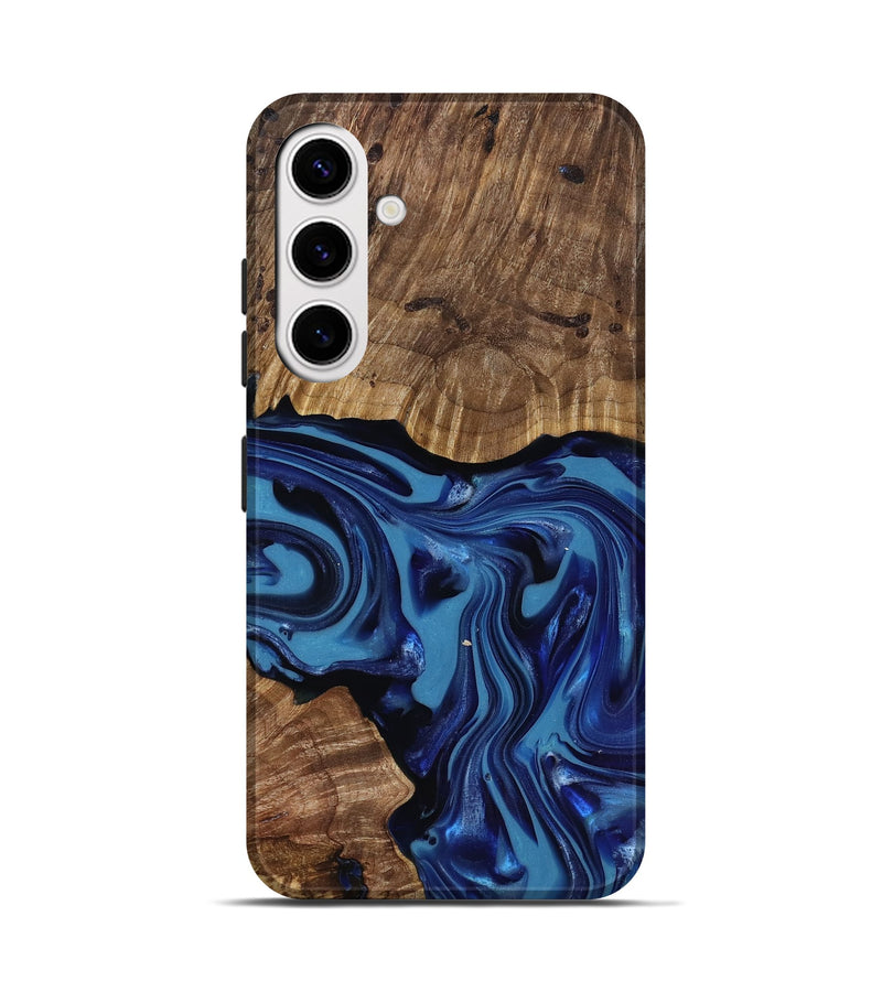 Galaxy S25 Wood Live Edge Phone Case - Domenic (Blue, 818006)