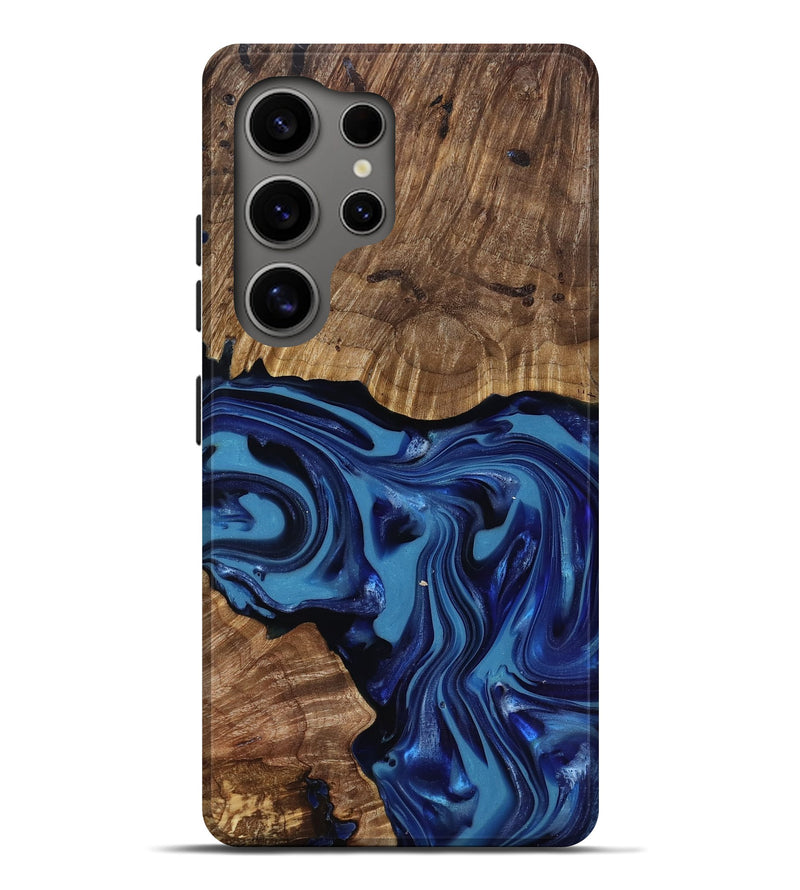 Galaxy S25 Ultra Wood Live Edge Phone Case - Domenic (Blue, 818006)