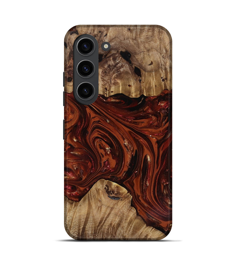 Galaxy S23 Wood Live Edge Phone Case - Dequan (Red, 818009)
