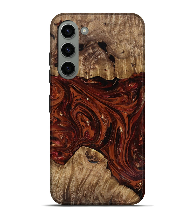 Galaxy S23 Plus Wood Live Edge Phone Case - Dequan (Red, 818009)