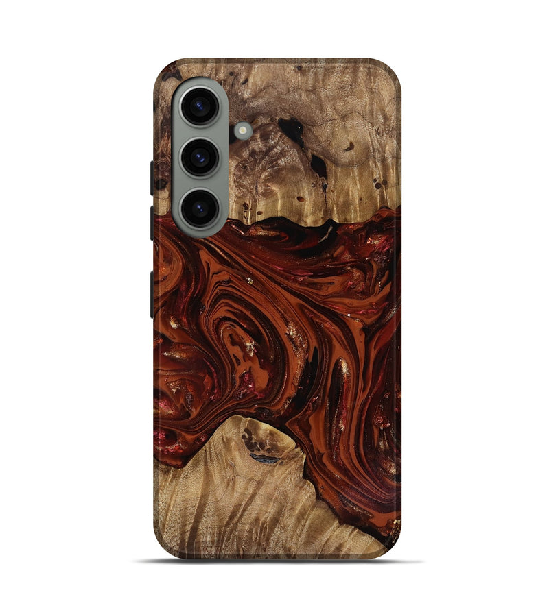 Galaxy S24 Wood Live Edge Phone Case - Dequan (Red, 818009)