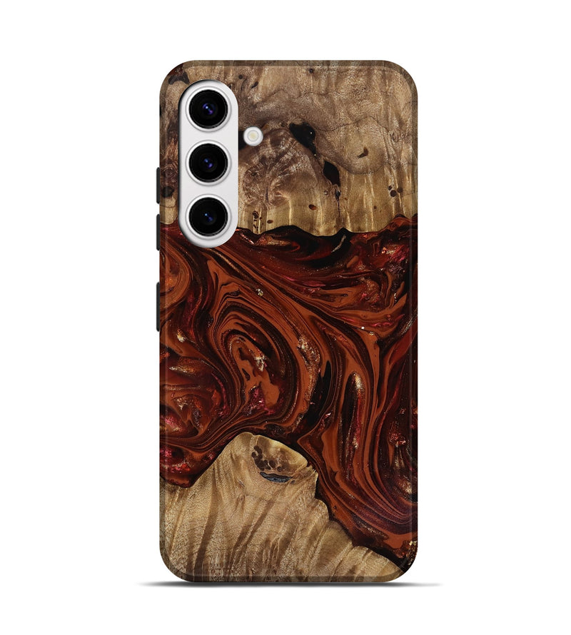 Galaxy S25 Wood Live Edge Phone Case - Dequan (Red, 818009)
