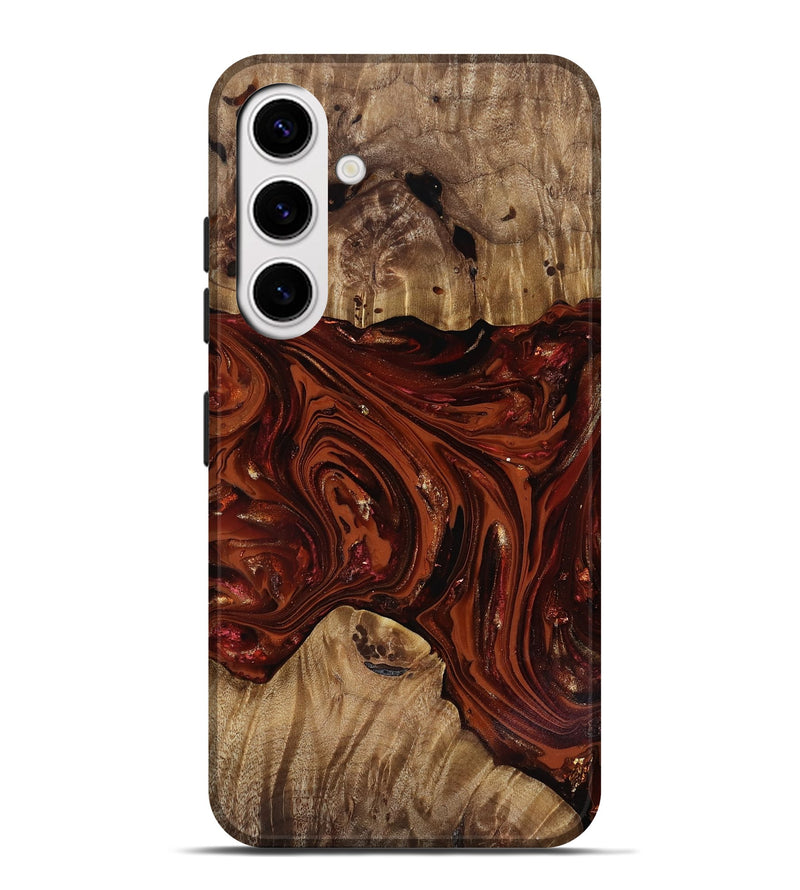 Galaxy S25 Plus Wood Live Edge Phone Case - Dequan (Red, 818009)