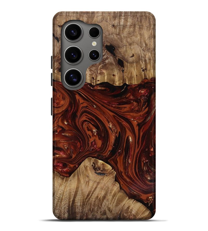 Galaxy S25 Ultra Wood Live Edge Phone Case - Dequan (Red, 818009)
