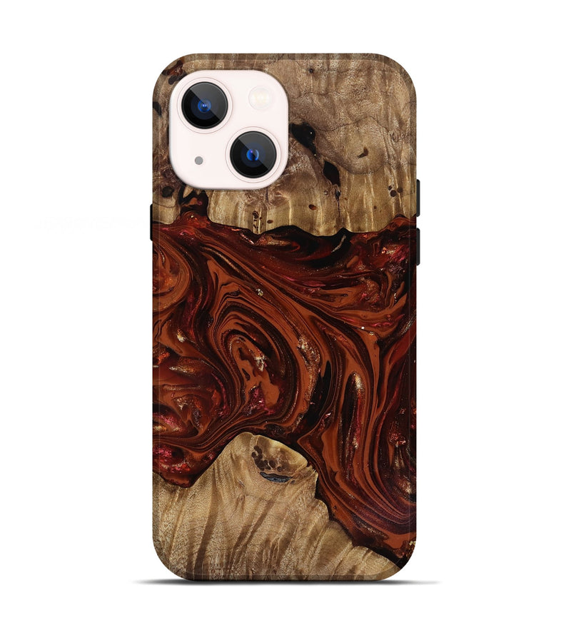 iPhone 13 Wood Live Edge Phone Case - Dequan (Red, 818009)