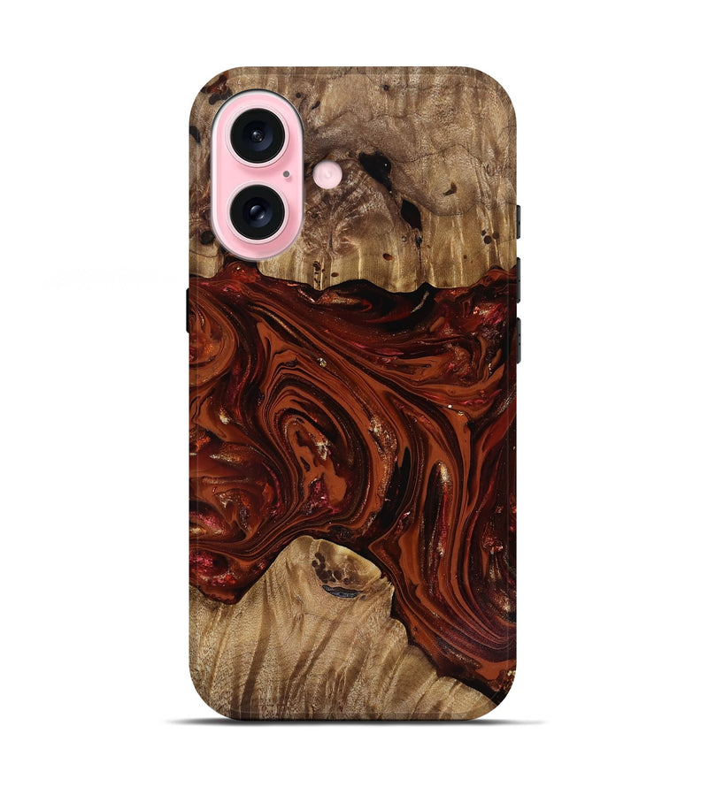 iPhone 17 Wood Live Edge Phone Case - Dequan (Red, 818009)