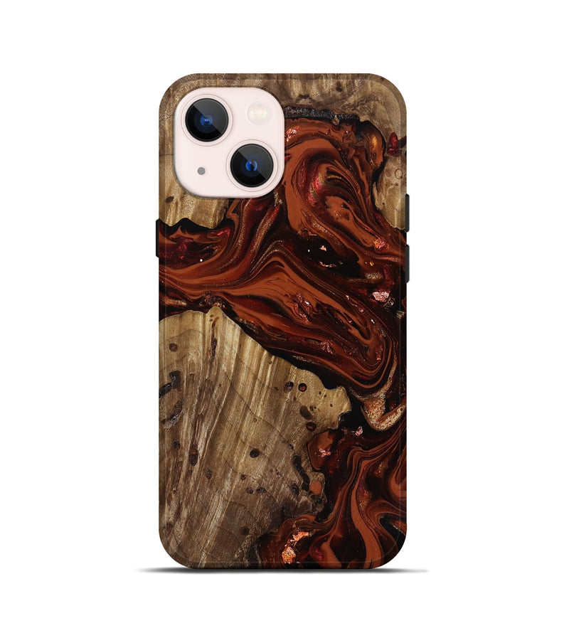 iPhone 13 mini Wood Live Edge Phone Case - Manuela (Red, 818010)