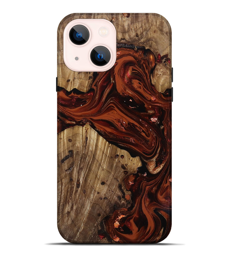 iPhone 14 Plus Wood Live Edge Phone Case - Manuela (Red, 818010)