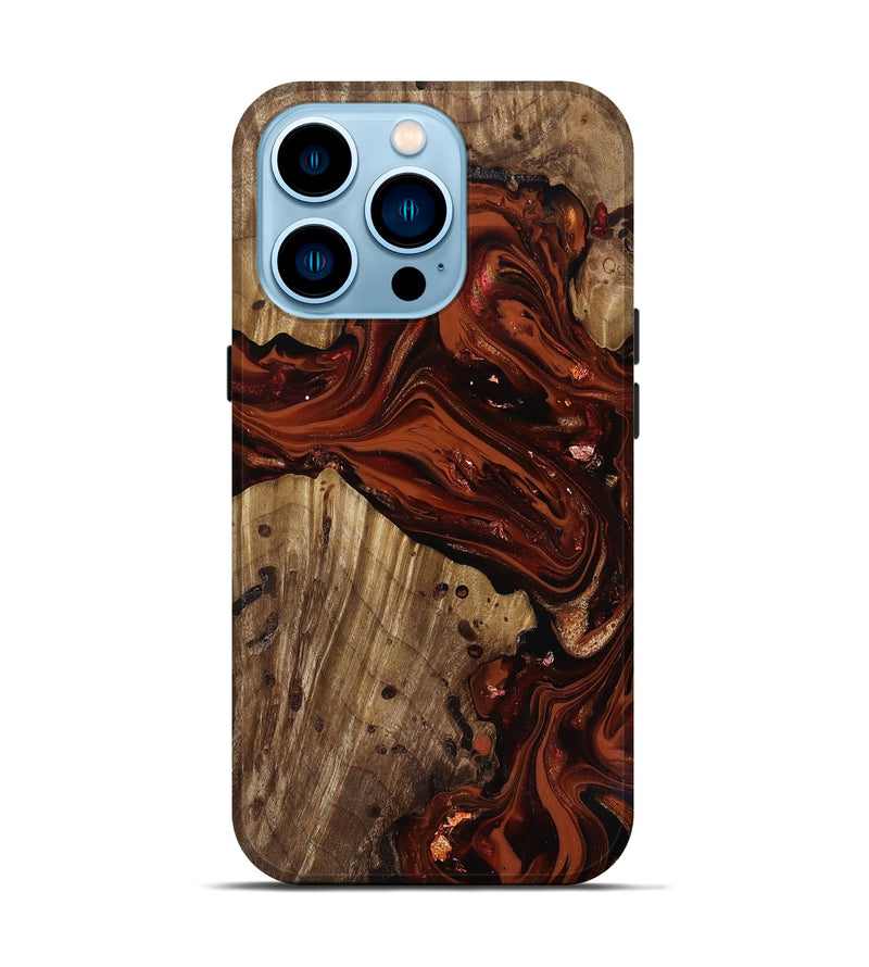 iPhone 14 Pro Wood Live Edge Phone Case - Manuela (Red, 818010)