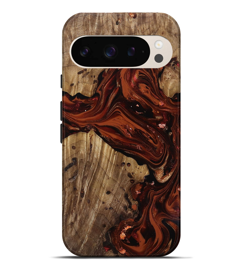 Pixel 9 Pro XL Wood Live Edge Phone Case - Manuela (Red, 818010)