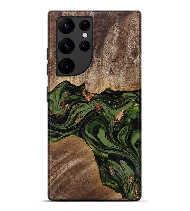 Galaxy S22 Ultra Wood Live Edge Phone Case - Leola (Green, 818014)