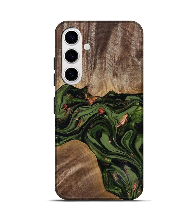Galaxy S25 Wood Live Edge Phone Case - Leola (Green, 818014)
