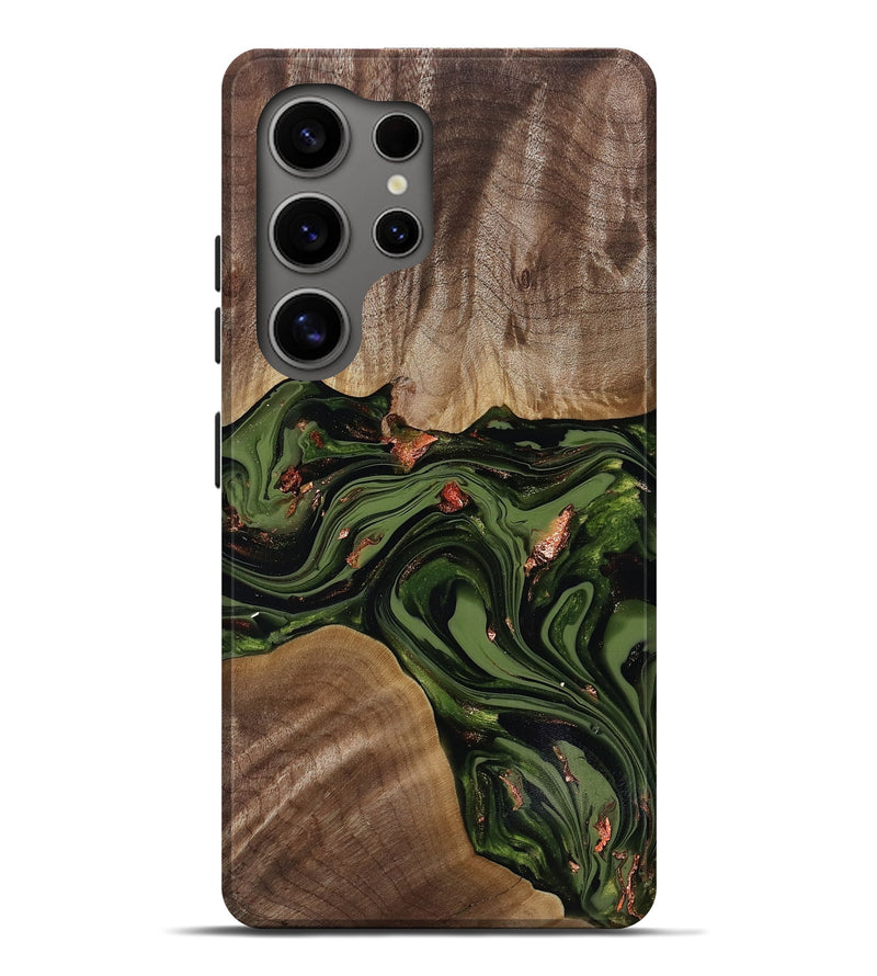 Galaxy S25 Ultra Wood Live Edge Phone Case - Leola (Green, 818014)