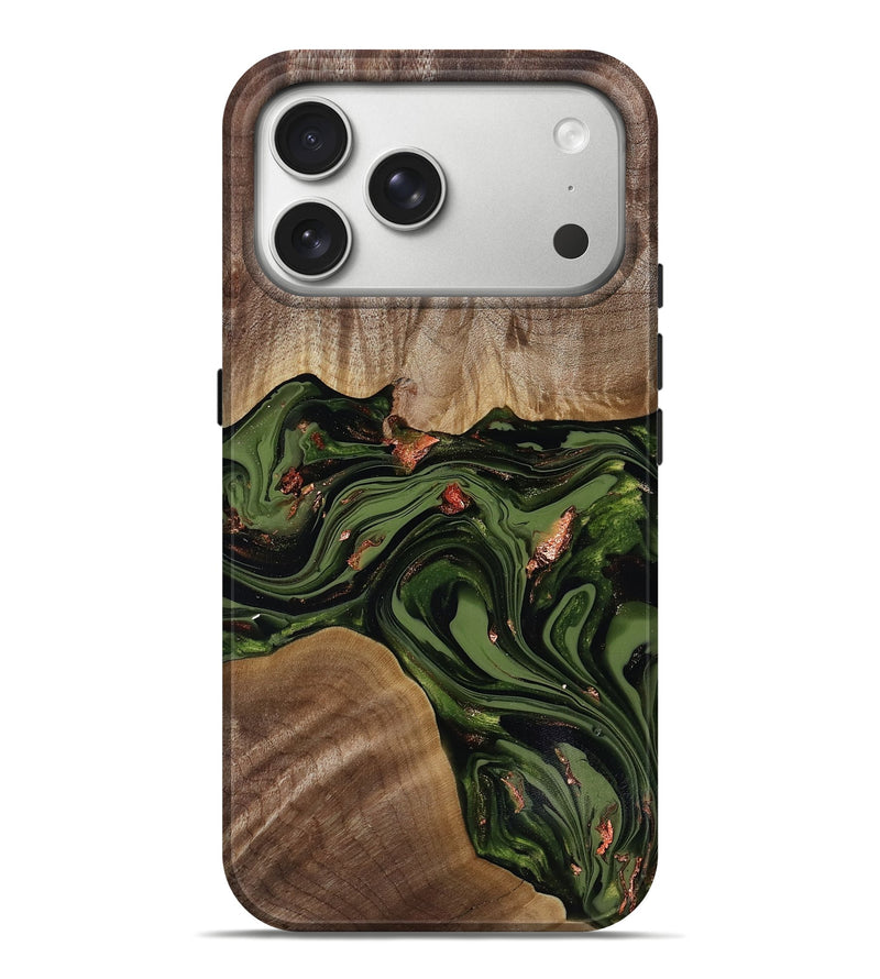 iPhone 17 Pro Max Wood Live Edge Phone Case - Leola (Green, 818014)
