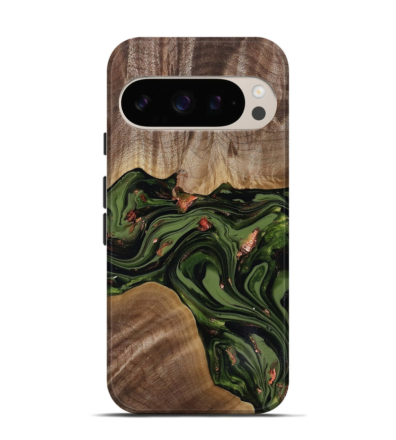 Pixel 10 Pro Wood Live Edge Phone Case - Leola (Green, 818014)