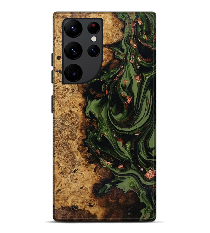 Galaxy S22 Ultra Wood Live Edge Phone Case - Nathaly (Green, 818016)
