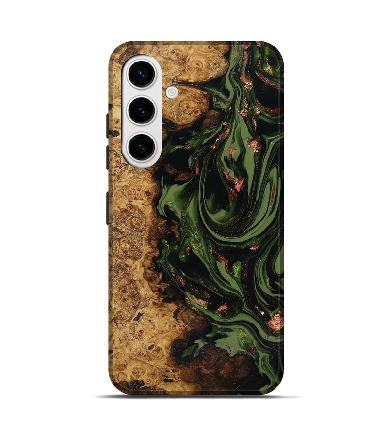 Galaxy S25 Wood Live Edge Phone Case - Nathaly (Green, 818016)